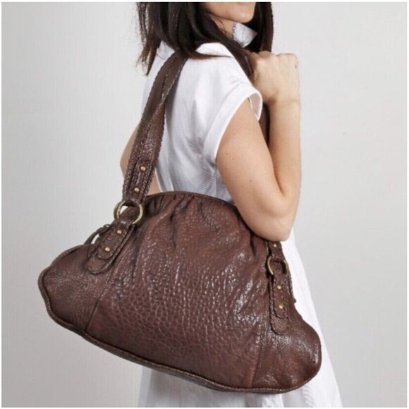 HOBO International Leather Handbag Black Shoulder Boho Tote Bag - Picture 3 of 15